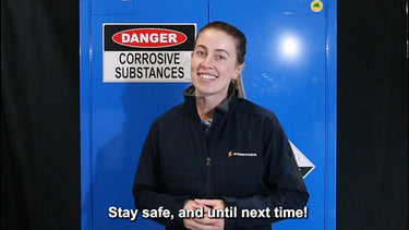 Storemasta team member Melissa Hampton runs through how to safely identify and clean up chemical spills in a corrosive chemical cabinet as well as how to maintain your Storemasta cabinet to ensure it performs at the highest level for as long as possible.
